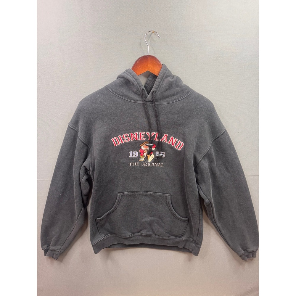 Disneyland Resort Hoodie Mens Faded Black Grumpy Embroidered 1955 Small‎